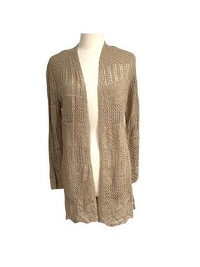 NWOT Stitch Fix AVLN Studio Pointelle Knit Open Front  Cardigan High Low SZ M